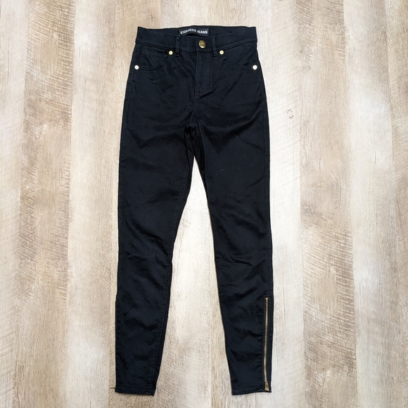 Express Black Jeans Ankle Legging High Rise - Picture 1 of 10